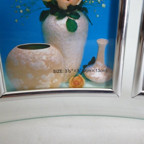 NEW 13” x 7” CURVED BEVELLED SILVER & GLASS COLLAGE PHOTO FRAME - Picture 10 of 12